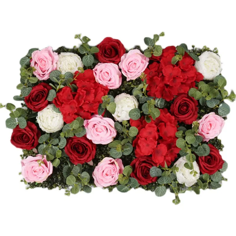 

40x60cm Artificial flowers Silk rose Flower wall Pink romantic Wedding decoration Party Holiday celebration outdoor background
