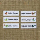 Этикетки для глажки на заказ, 120 шт., этикетки с индивидуальным брендом, логотипом или текстом, этикетки для одежды, этикетки из ткани с индивидуальным принтом (YT070)