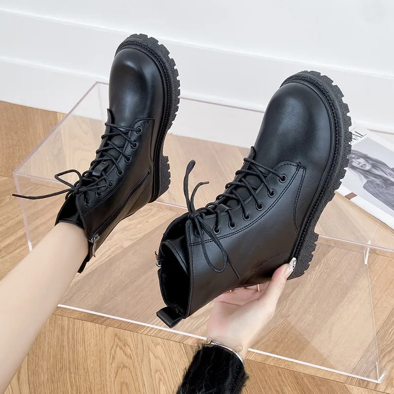 2022 new women's pu fashion winter Martin boots increase double zipper style girly boots women's shoes winter boots women