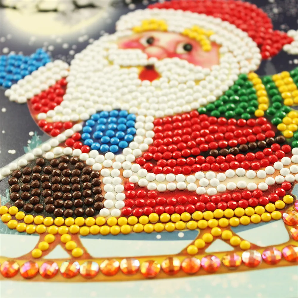 

Christmas Card Board Square Shaped DIY Resin Diamond Painting 8 Pieces Set