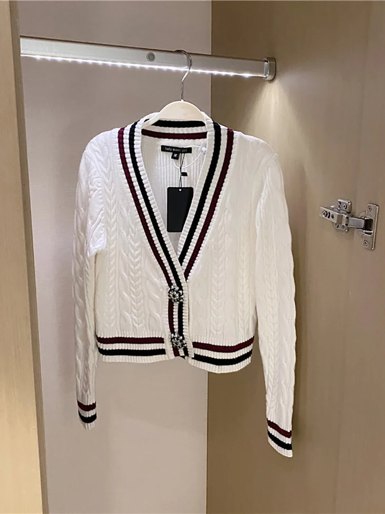 

Blue twist sweater women's 2020 new dress slim short cardigan sweater V-neck top