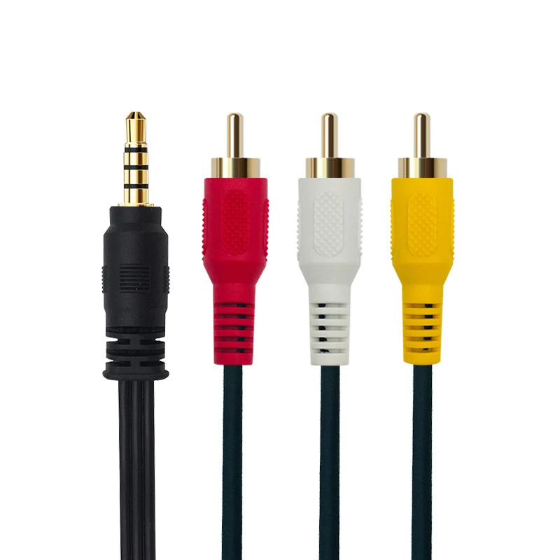 3 5 мм к 3RCA один в три AV аудио кабель 24K позолоченный штекер полностью медный