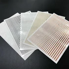 1 шт ногтей 3D Стикеры наклейки сереброзолоточерныйбелыйрозовое золотоСвободного Покроя в полоску цветов радуги линии 3D Стикеры 7.9x10.1cm накладные ногти Типсы Искусство 3D Стикеры s
