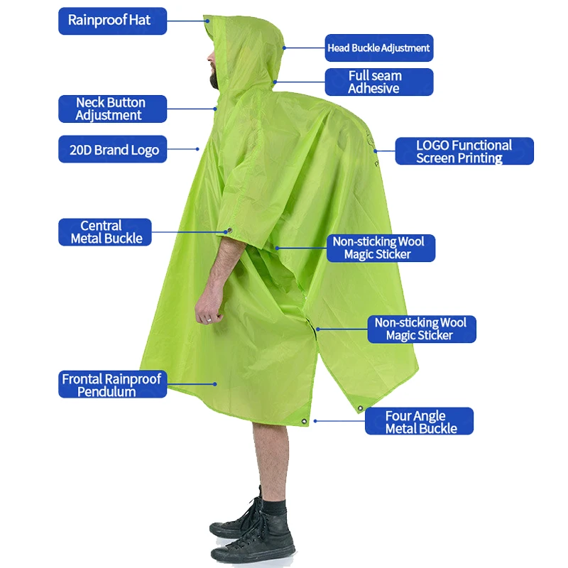 3 в 1 многофункциональный Дождевик-пончо для походов и альпинизма | Спорт