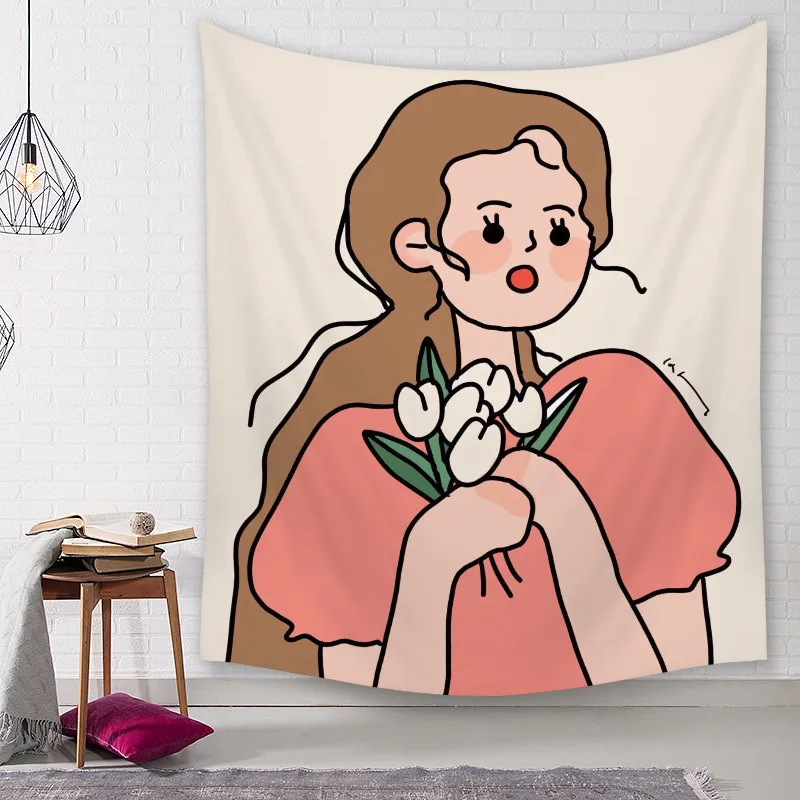 INS/настенный гобелен для девочек мандала хиппи милый розовый настенный подвесное