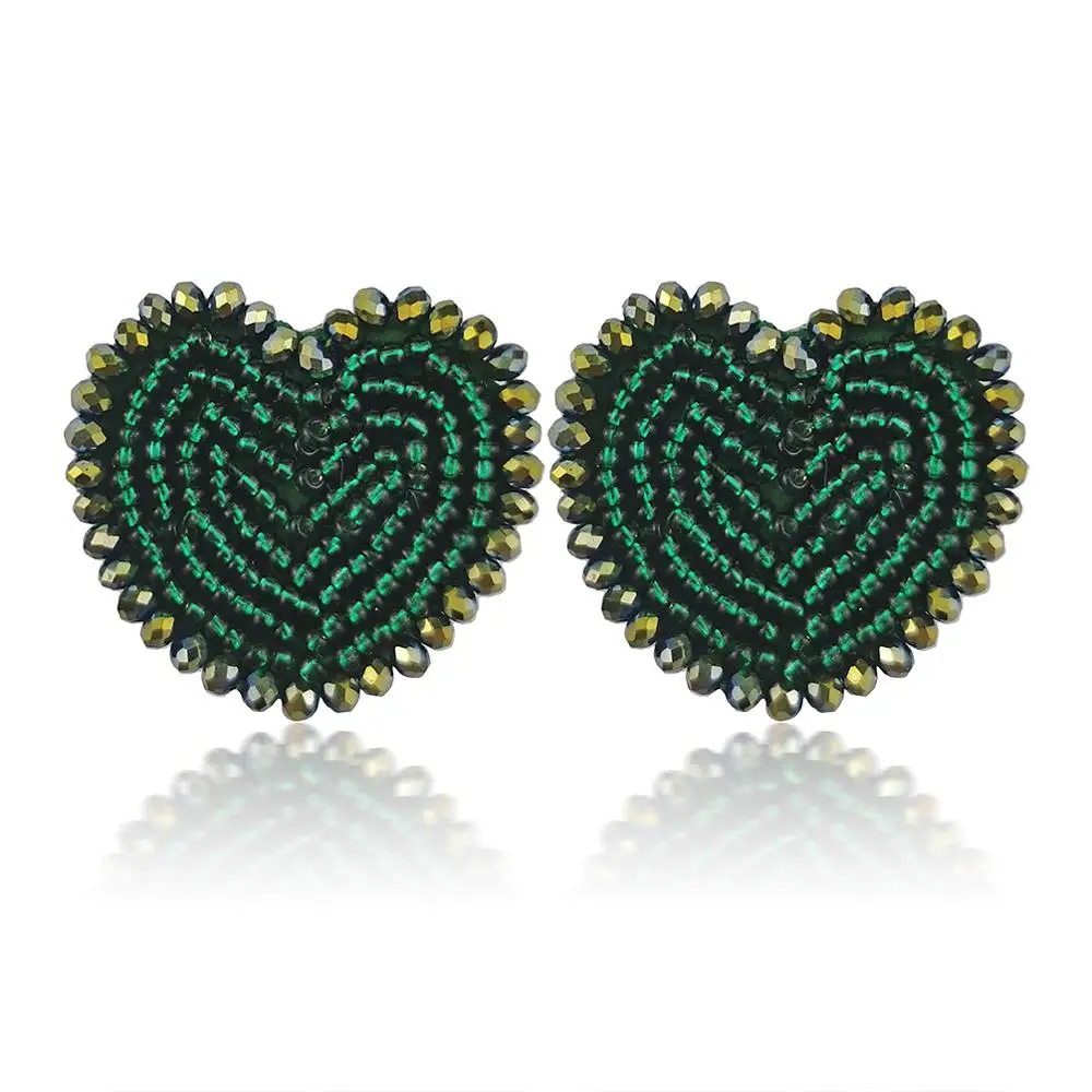 Женские серьги гвоздики с сердечками MANILAI этнические ювелирные изделия ручной