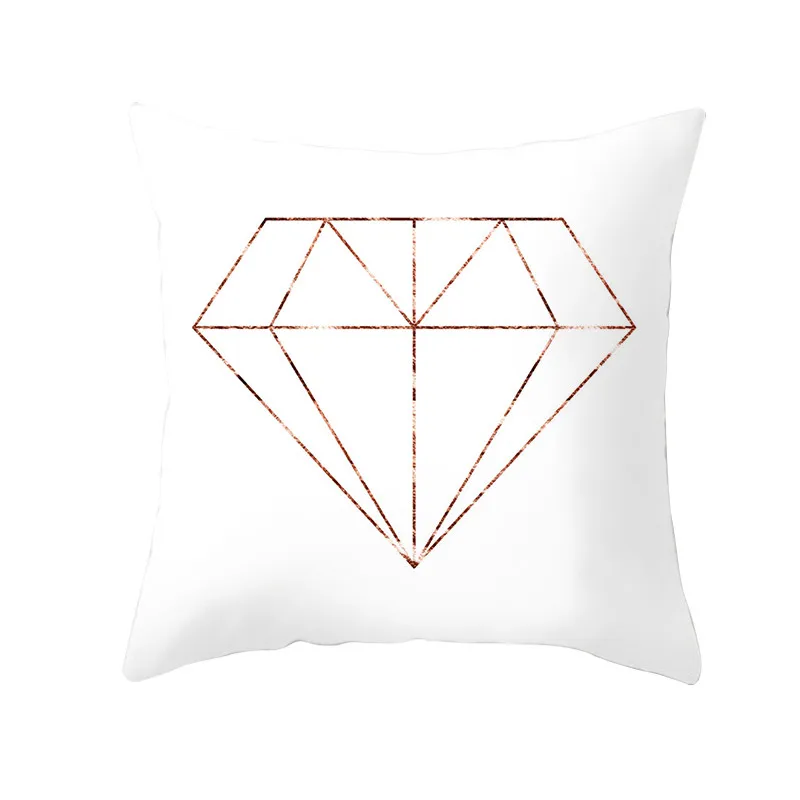 PC09906 Fuwatacchi Rose Gold Geometric Cushion Cover Flower Decorative Pillows Cover for Home Sofa Bed Polyester Throw Pillowcases 45*45 - Цвет: PC09906