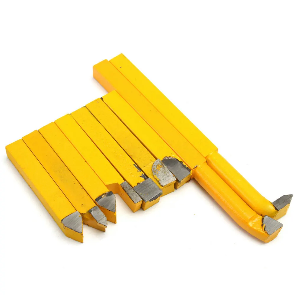 

9Pcs 8mm-12mm YW1 Alloy Carbide Tipped Lathe Welding Turning Tools Milling Welding Bit