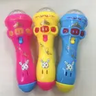Светодиодный проблесковый проекционный микрофон в Форме Факела, детская игрушка для малышей, подарок