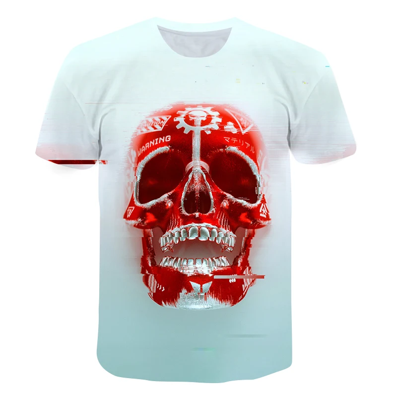 

New Hot Sale Handsome Skull 3D Men's Oversized T-shirt Short Sleeves Comfortable Breathable Summer Fashion Trend Clothing Tops