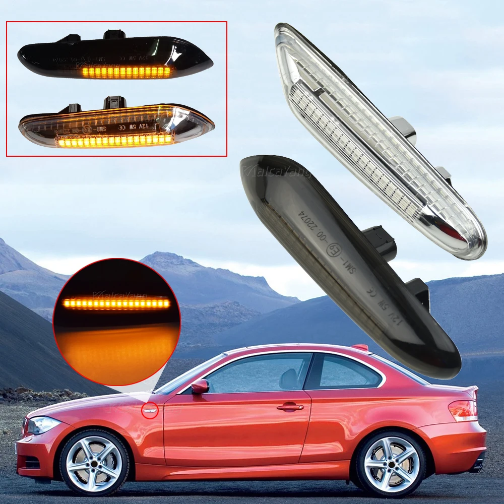 

Sequential Dynamic Blinker LED Turn Signal Side Marker Light For BMW E46 E60 E61 E90 E91 E81 E87 E82 E88 E83 E84 X3 X1