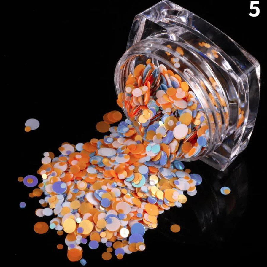 2 баночки дисковые Блестки для ногтей блестки хлопья акриловые украшения дизайна