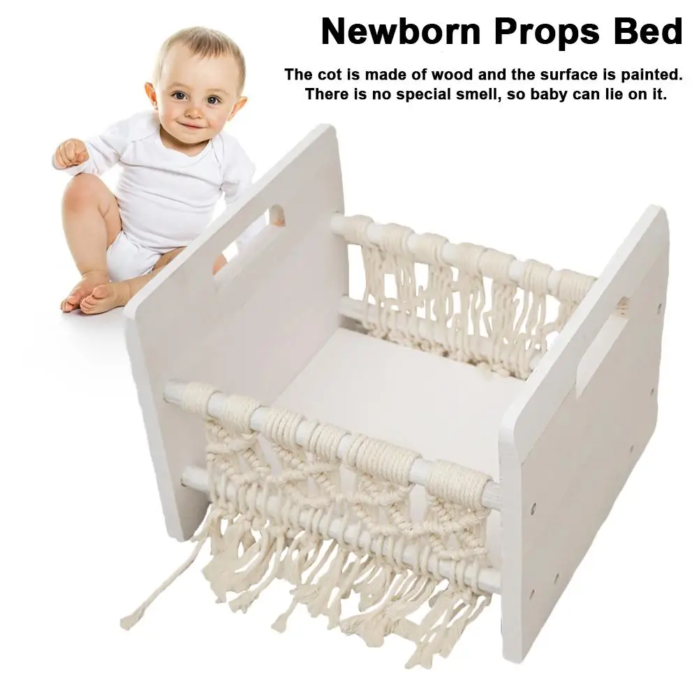 Детская фотография Реквизит маленькая кровать тканая хлопковая веревка