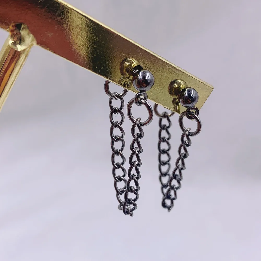 Женские простые серьги цепочки в стиле панк корейские минималистичные ювелирные