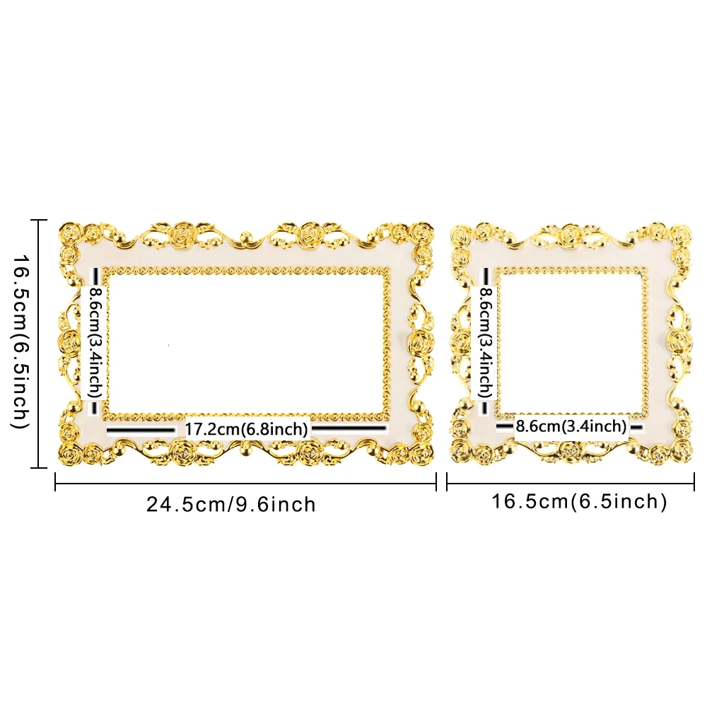 Single/Double Switch Panel Sticker European Style Gold Silver Rose Edge Resin Socket Surround Frame Cover Elegant Wall Decor New | Дом и сад