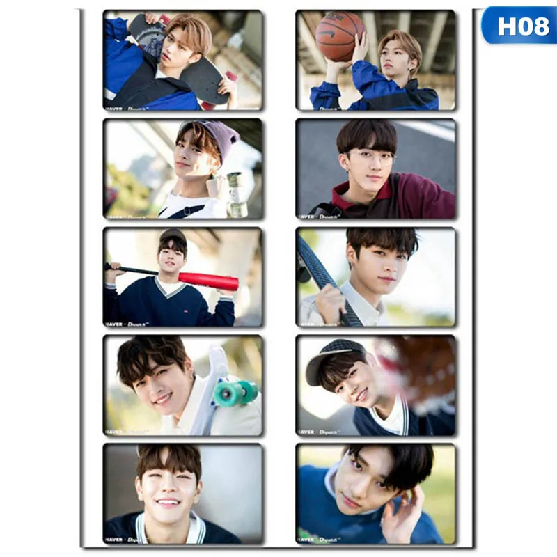 H08 10 шт./компл. KPOP Stray Kids Lomo карты фото карты наклейки фотостудия плакат подарочный канцелярский набор - Цвет: H08