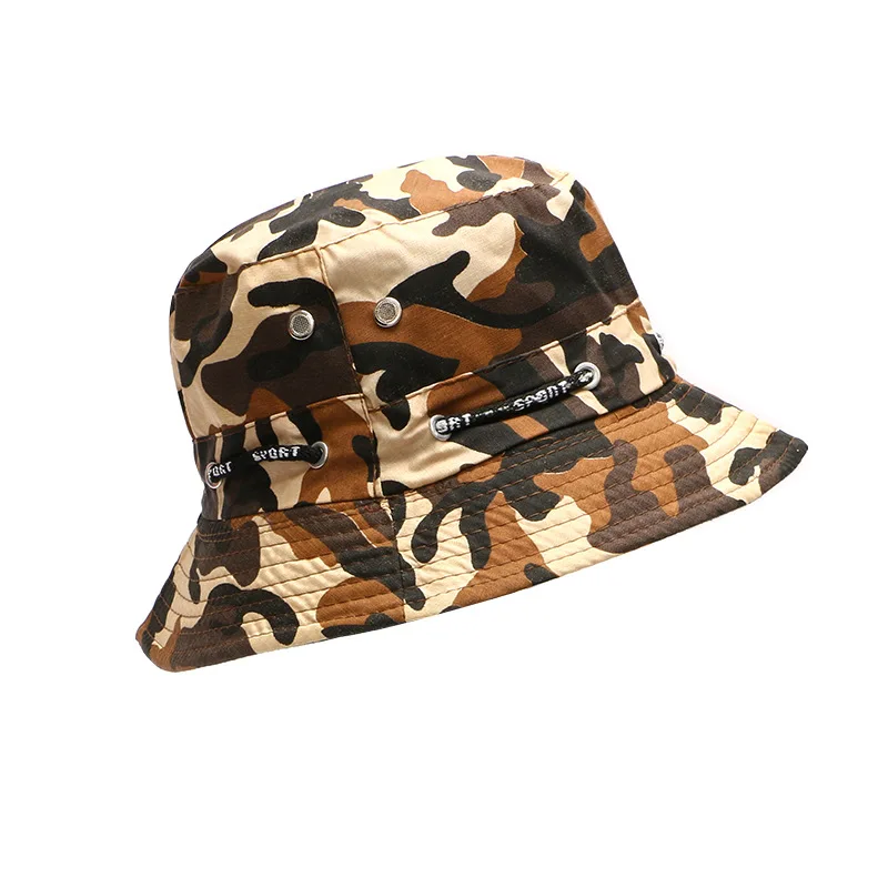 

Summer Outdoor Men's Cap Bucket Hats Leisure Jungle Round Hat Mountaineering Fishing Camouflage Sunshade Sport Hat