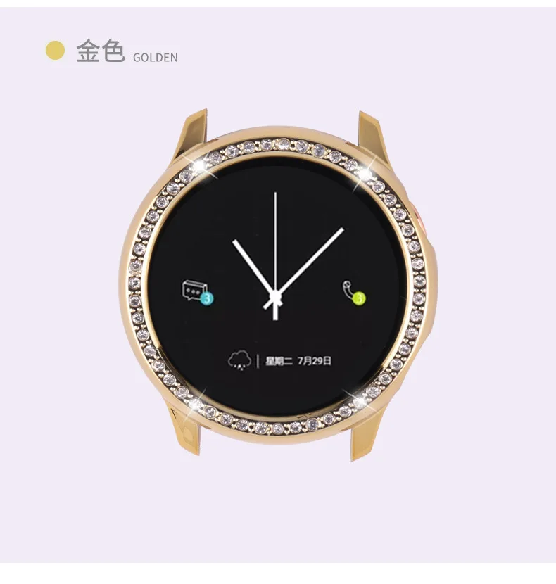 Чехол для galaxy watch active, для samsung galaxy watch active 2, 40 мм, 44 мм, защита Бампера, HD, полное покрытие экрана, защитный чехол - Цвет: gold