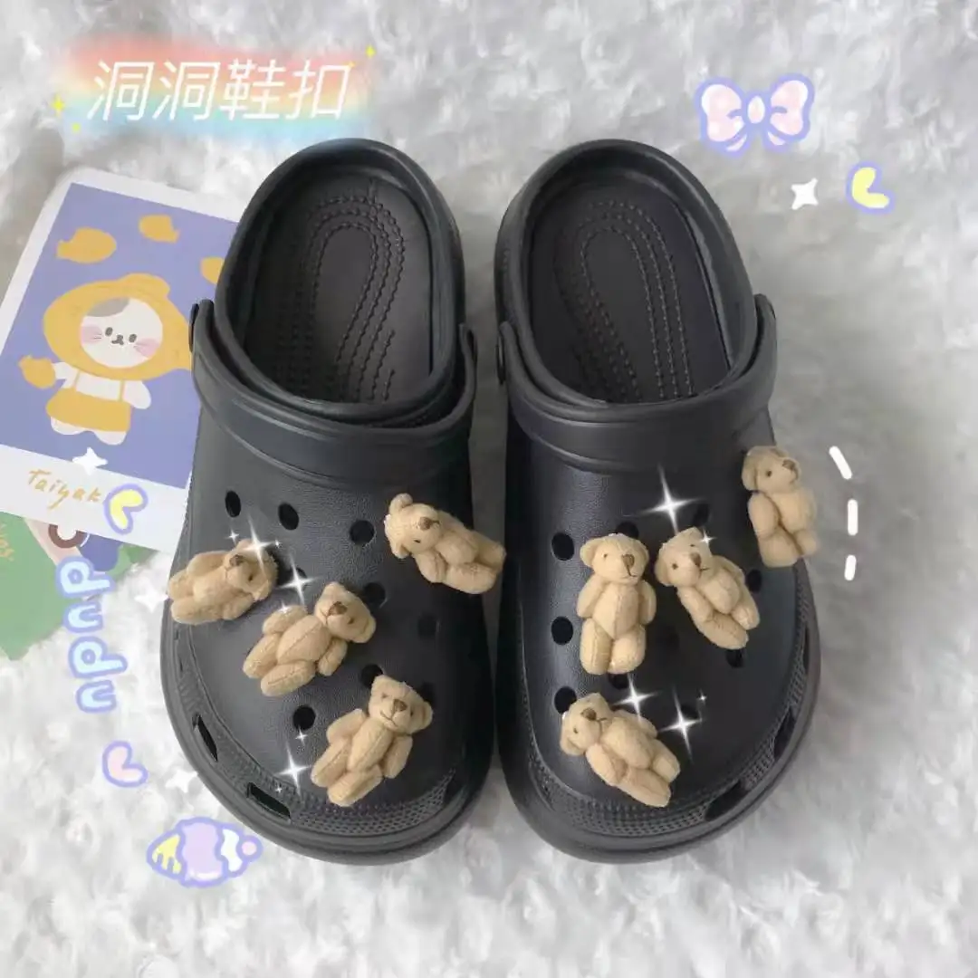 

Accessories Croc Charms Lovely Cartoon Plush Bear Rabbit Designer Three-dimensional Bundle Animal Doll Decoration Croc Charms