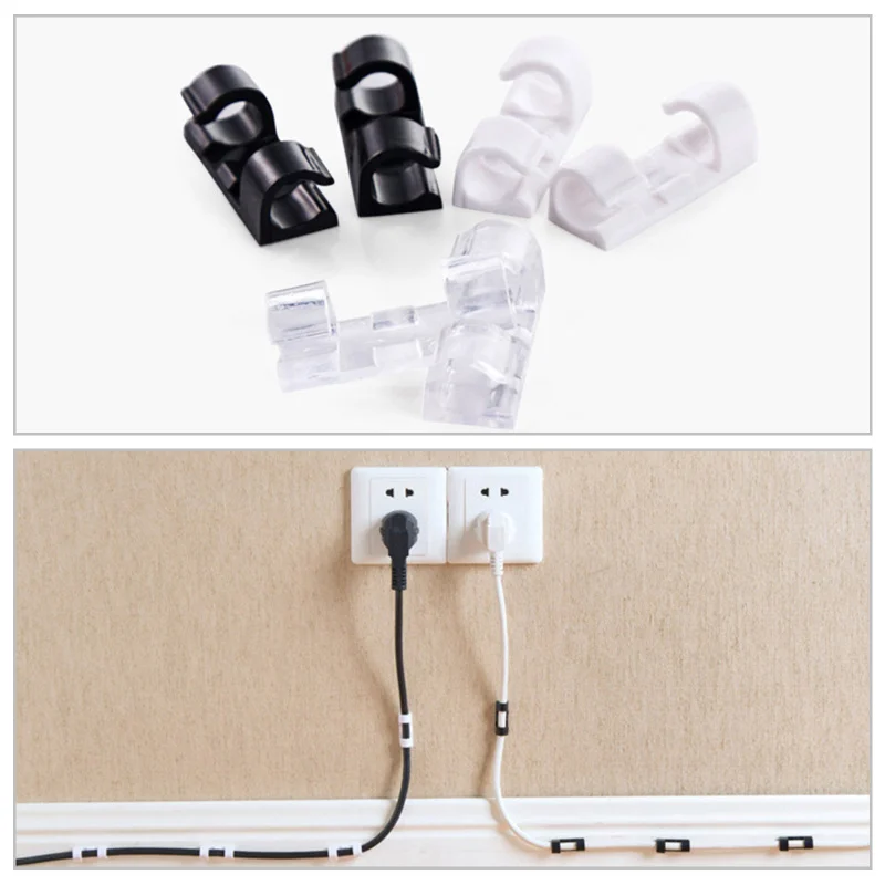 

20pcs Self-Adhesive Wire Storage Clips Buckle Organizer Securing Cable Clamp Cable Housing Line Fixed Decor Desktop Storage