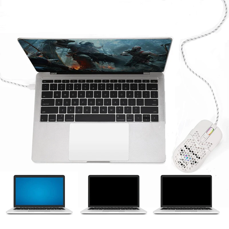 

E21 USB Wired Mouse Home Office Portable 7200DPI 7-Button RGB Backlit Gaming Mouse 1.8M Wired Mouse