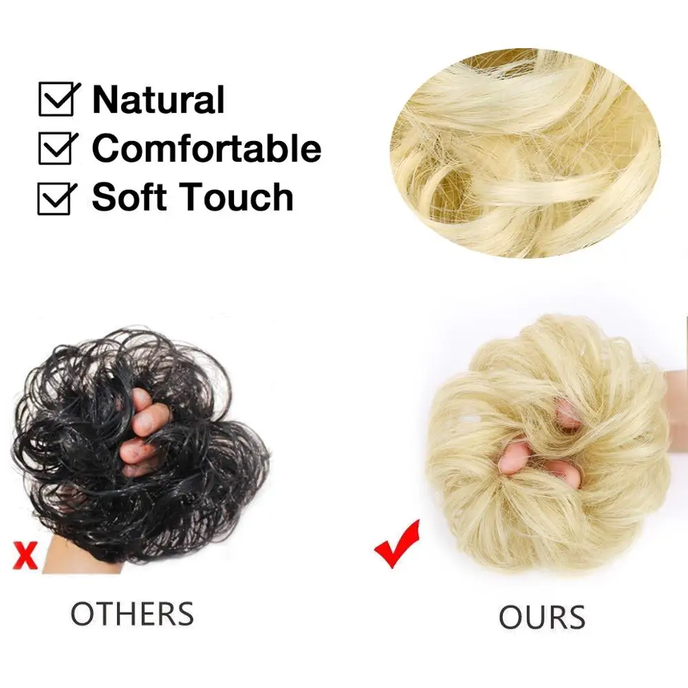 Грязный пучок волос для женщин шиньоны наращивания синтетический парик кольцо
