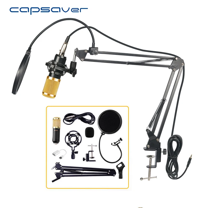 Capsaver профессиональный микрофон BM800 конденсаторный аудио KTV караоке микрофон вокальный Запись микрофон с подставкой держатель