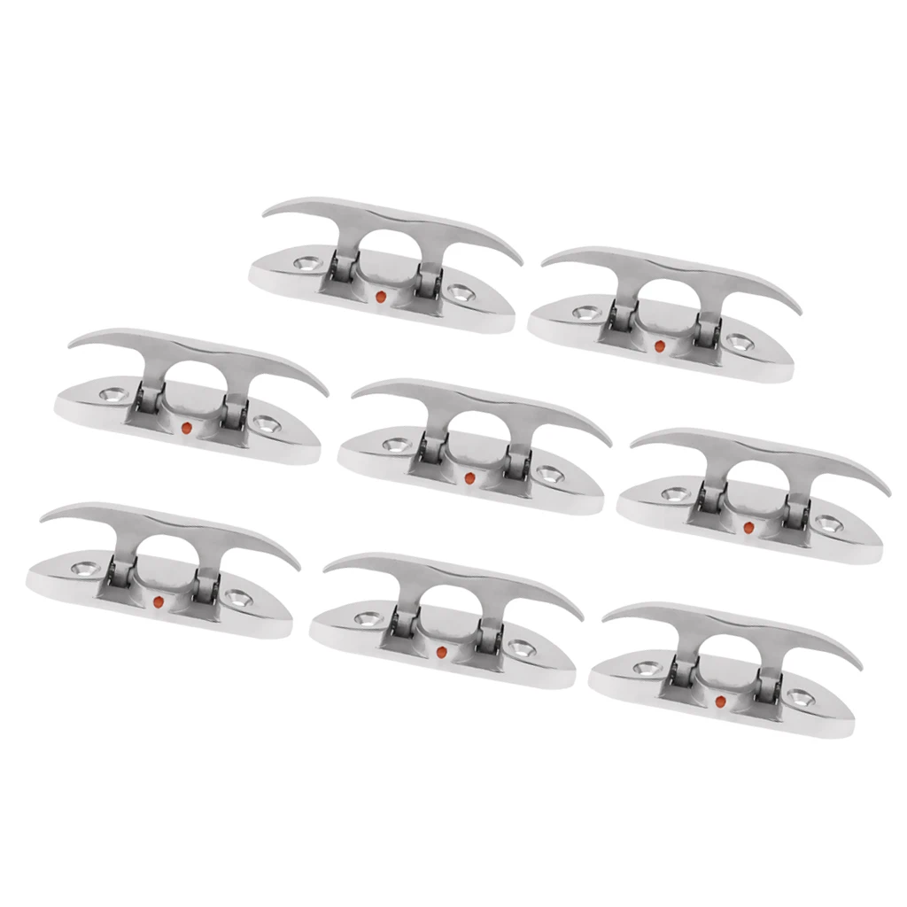

8 Pieces Folding Cleat Mount Marine Boat Hardware Stainless Steel 316