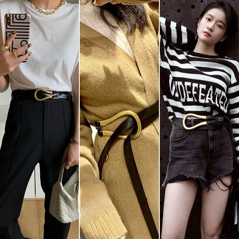 Ремень женский U-образный с металлической пряжкой | Аксессуары для одежды