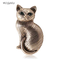 mogaku enamel cat brooches women men vintage fashion animal pins new ladies party banquet prom delicate wear accessories gifts