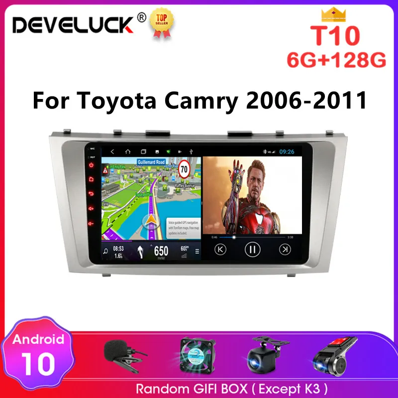 

Android 10 2 Din Car Radio Multimedia Video Player For Toyota Camry 6 XV 40 50 2006 - 2011 4G WIFI Navigation GPS RDS stereo DVD