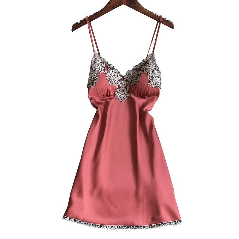 Лидер продаж шелковая пижама Женская комфортная тонкая ночная рубашка с V