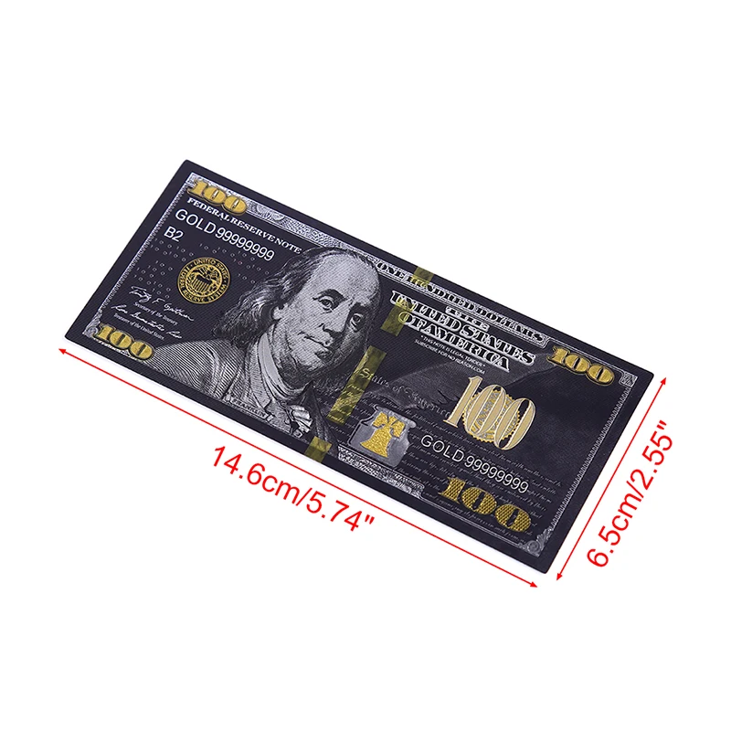 

Antique Black Gold Foil USD 100 Currency Commemorative Dollars Banknotes Decor