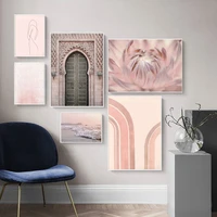 morocco door sea abstract line landscape wall art canvas painting nordic posters and prints wall pictures for living room decor