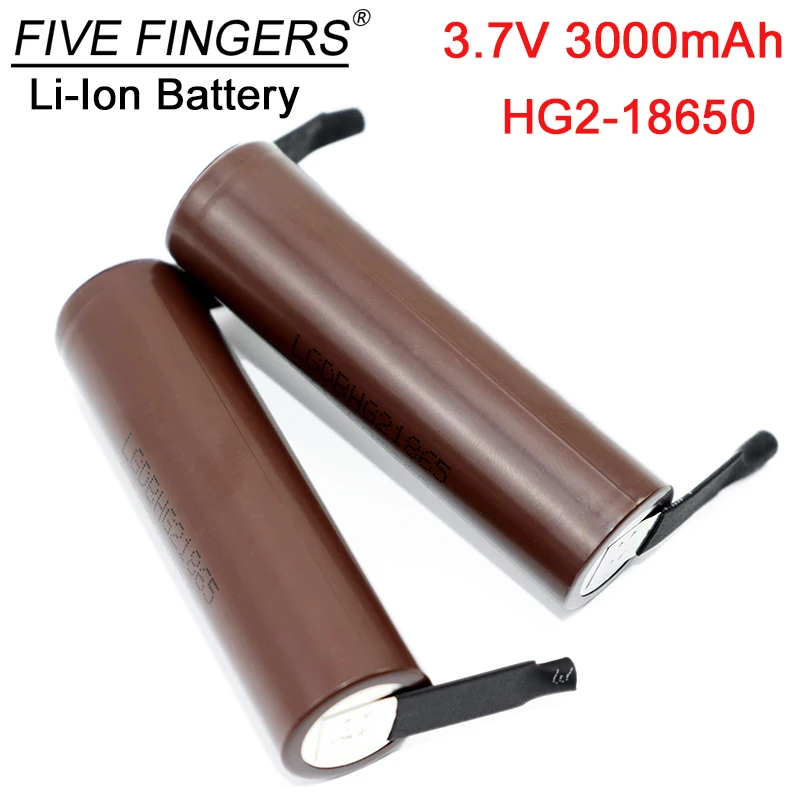 

20 шт., никелевая пластина 3,6 В 18650 HG2 100% мАч