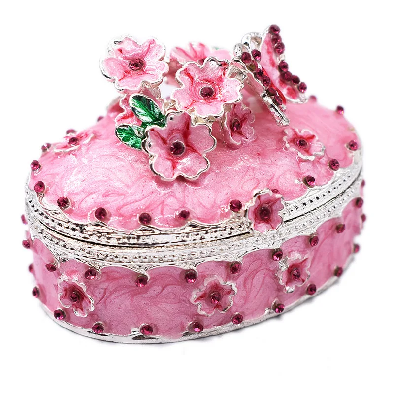 Эмаль ручной работы розовая Сакура цветной рисунок футляр для драгоценностей