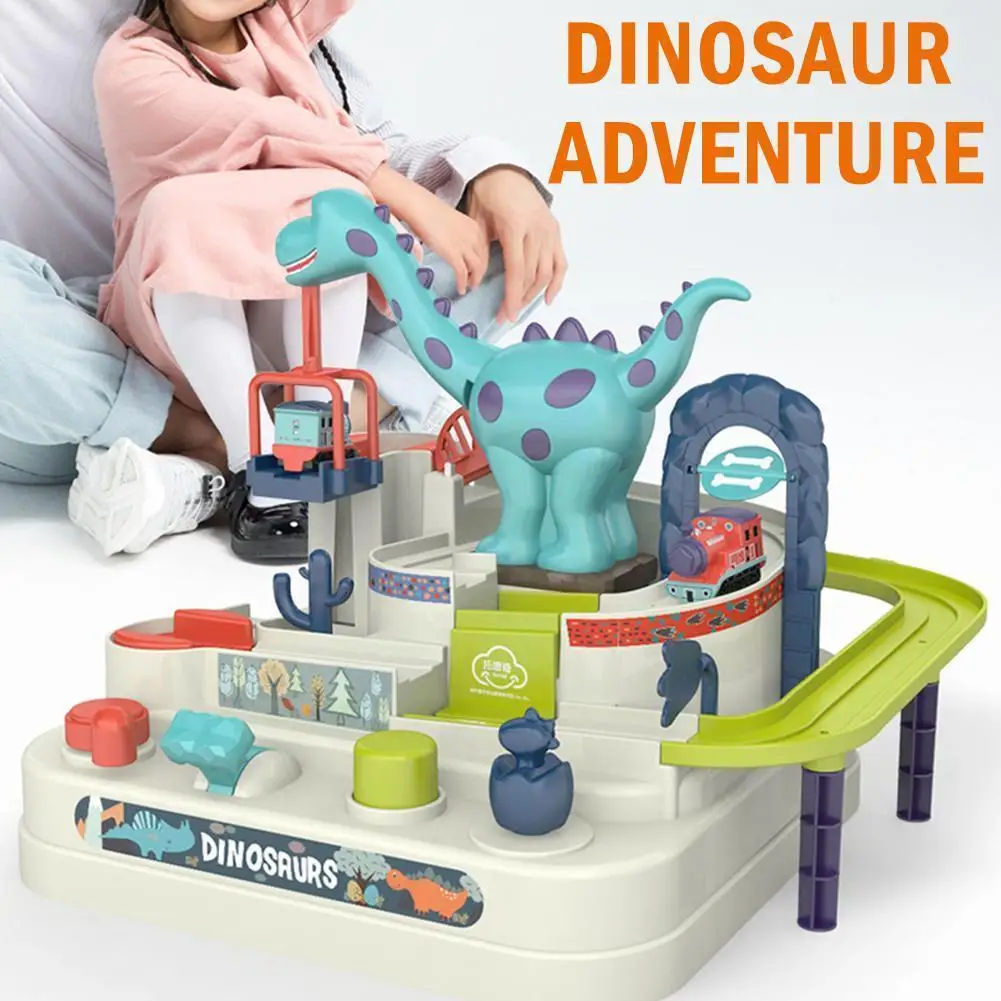 

Children Racing Rail Car Model Racing Educational Toys Dinosaur Adventure Car Race Train Toys For Boys Girls Christmas Gift V9r1