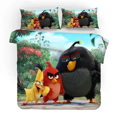 2 Набор постельного белья с 3d принтом Angry Birds, подарок для детей/друзей, набор пододеяльников, набор домашнего текстиля. king/queen/two/full - Цвет: 2