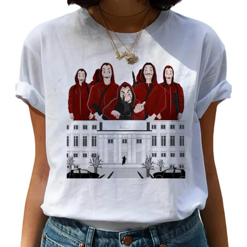 new money heist harajuku t shirts women la casa de papel hip hop t shirts fashion house of paper tshirt fashion top tees female free global shipping