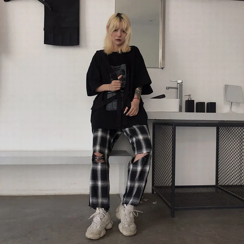 

Summer Ins Harajuku Style Printed Workwear Short Sleeve T-shirt for Women 2021new Loose round Neck Mid-Length Top Fashion