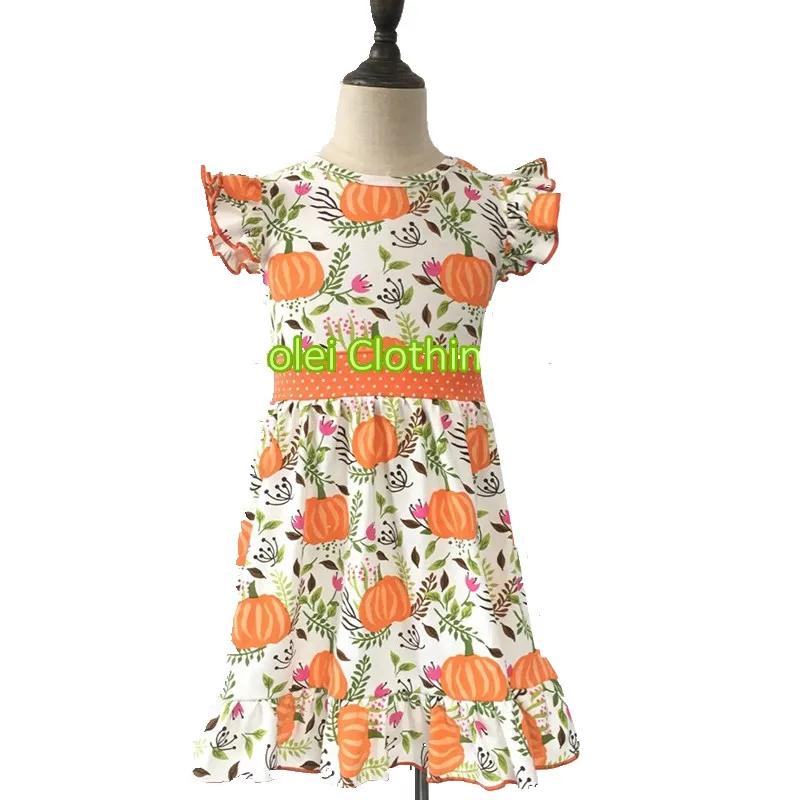 

wholesale baby clothing halloween ruffle outfit kids boutique cotton clothes