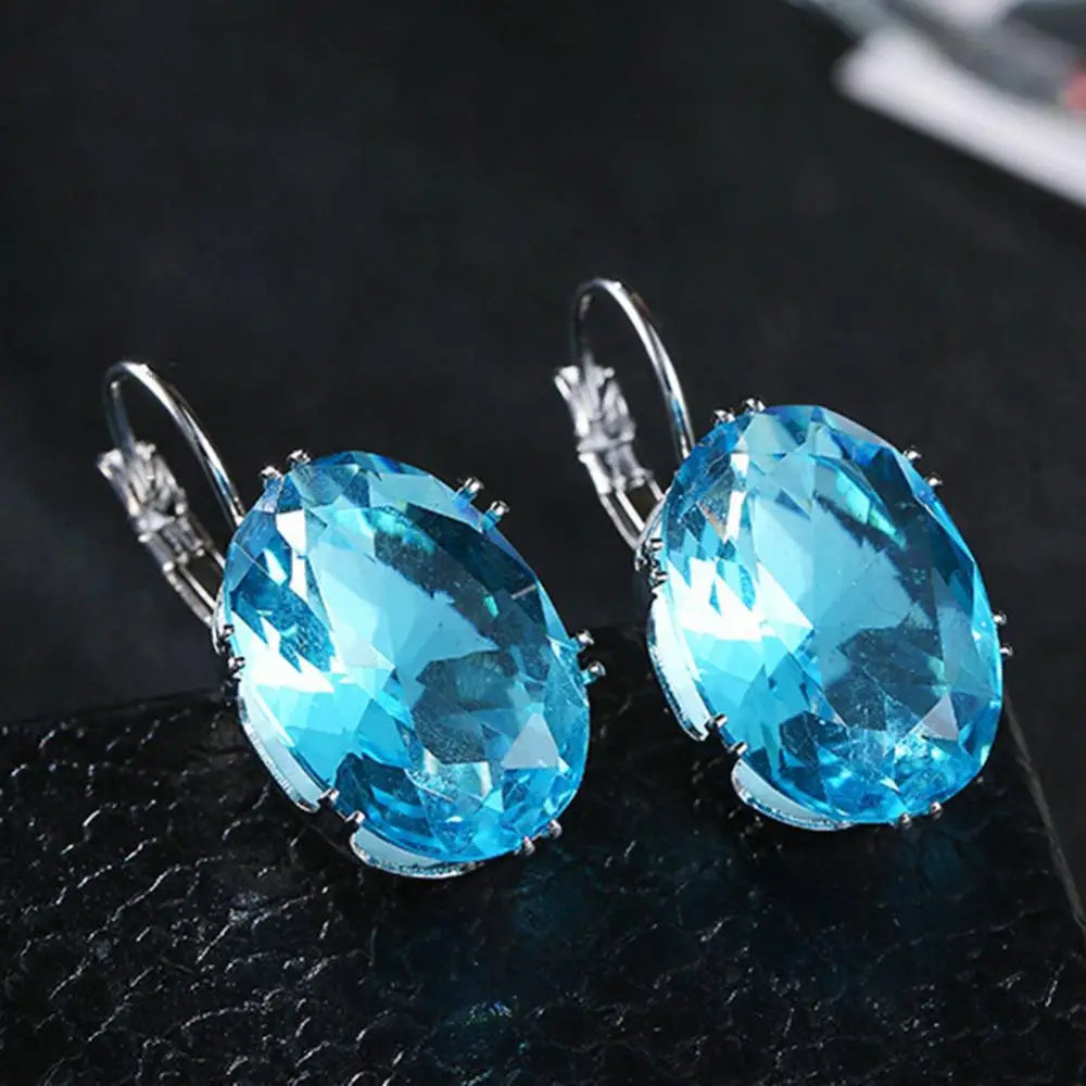 Новые Элегантные женские овальные серьги из искусственного драгоценного камня