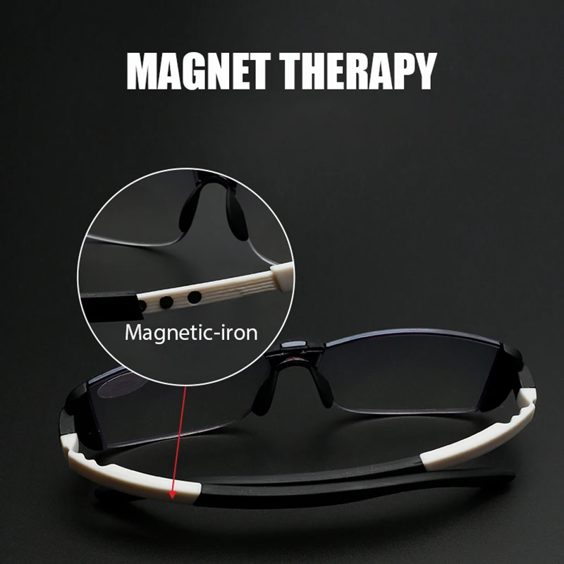 EYEOOMU Magnet Therapy Reading Glasses Multifocal Anti Blue Light TR90 Rimless Eyeglasses Men Women Presbyopic Readers Magnifier |
