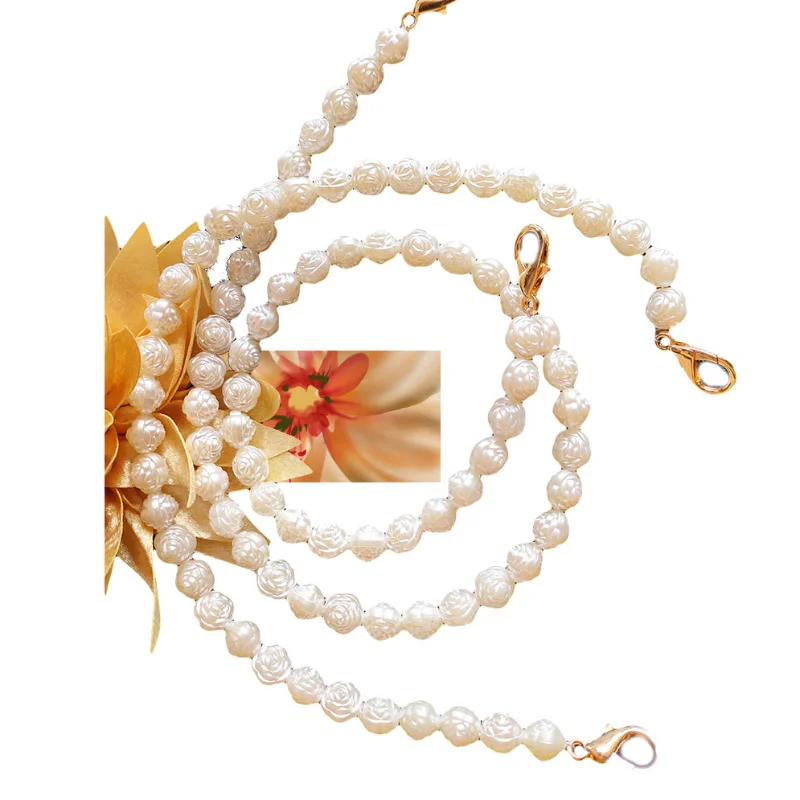 

Цепочка для сумок со сменными ручками и имитацией жемчуга, 30-60 см