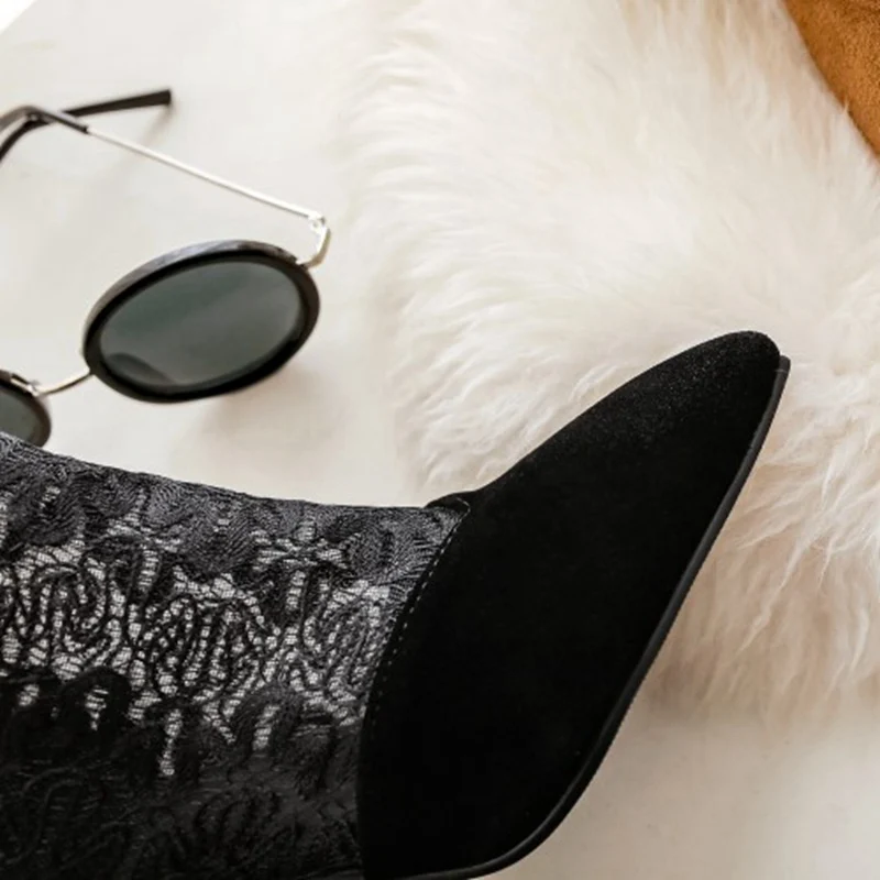 Ботильоны женские летние на молнии сзади с острым носком размер 32-43 | Обувь