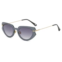 cat eye sunglasses women fashion gradient lens alloy cateye vintage luxury sun glasses men shades retro one piece oculos uv400