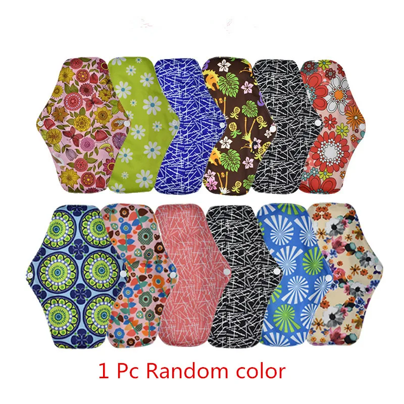1 Pc Random color Многоразовый женский бамбуковый уголь ткань моющийся Менструальный коврик герметичный ночной сон гигиеническая салфетка подгузник набор полотенец - Цвет: 1 Pc Random color