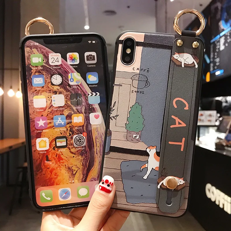 

Wrist Strap Soft Case For Xiaomi Mi 5X 6X 8 9 CC9 9T A1 A2 A3 Lite Redmi Note 5 6 7 8 K20 Pro 4X Cases Ring Holder Cover Coque
