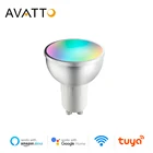 Умная лампа AVATTO GU10 с Wi-Fi, светодиодная чашка RGB + WW + CW 5 Вт с таймером регулировки яркости, волшебная лампа работает для Alexa Google Home Echo