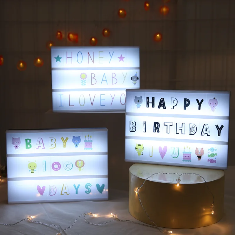 

New LED English Alphabet DIY Puzzle Light Box Home Decoration Ornaments Proposal Confession Props Valentine's Day Birthday Gift